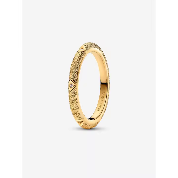 Pandora ME with Textura y Piedras-Baño de Oro de 14K - 1