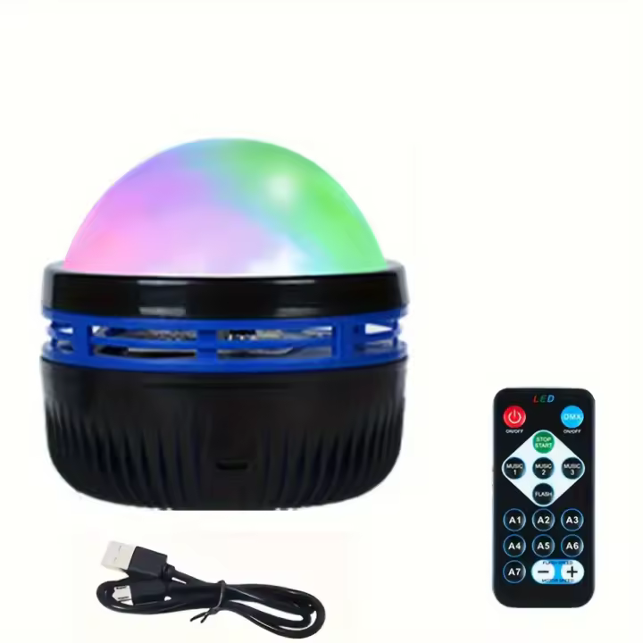 Luz Nocturna LED RGB Estelar Con Control Remoto Para Decoración De Habitaciones De Niños Y Fiestas 7 Modos USB Incluido Rotación Automática - 1