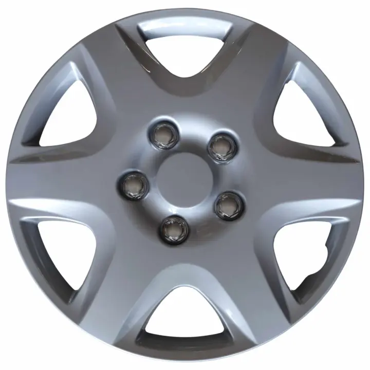 AUTOZOCO Tapacubos universales, Juego de 4 Tapacubos 14 Pulgadas, Tapacubos Coche, Tapacubos Furgoneta, ABS Resistente a Fuertes Impactos, con Anillo sujeción Ajustable, Diseño Ibiza, 14 Pulgadas - 1
