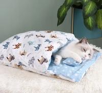 Casa De Gato Kawaii Grande Almohadilla Desmontable Para Adultos Con Cubierta Removible Comodidad Y Alimento Lindo Suministros Para Mascotas - details 9