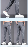 Pantalones Casuales Para Hombre Verano Lyocell Elásticos Cintura Media Gris Negro Negocios Talla 28-38 Ropa De Marca - details 5