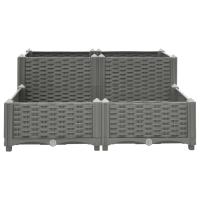 vidaXL Arriate 80x80x38 cm polipropileno Color Gris oscuro,  Marrón,  Negro y mas - details 2