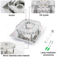 Lámpara De Techo Moderna Nórdica Con Cristales LED Para Sala Comedor Pasillo Cocina Decorativa Blanco Instalación Suelta - details 10