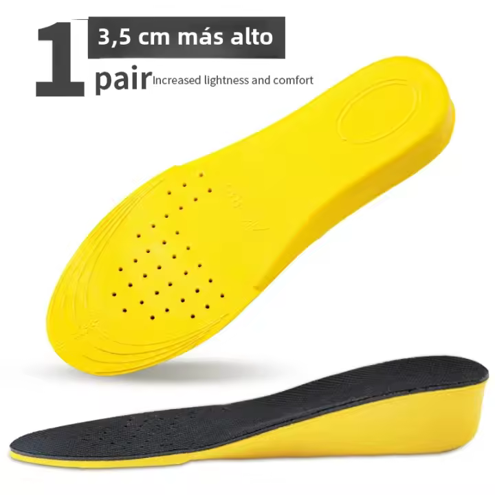 Almohadillas De Aumento De Altura Invisible Para Hombres Y Mujeres Antideslizantes Absorbentes De Choque Transpirables Para Cuidado De Los Pies Color Amarillo - 1