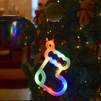 Luces De Pared Para Ventanas Con Forma De Navidad Y Aros De Campana Y Calcetines Con Ventosa Para Decoración De Hogar Y Ramadán Fuente De Energía: Pilas (No Incluidas) - details 12