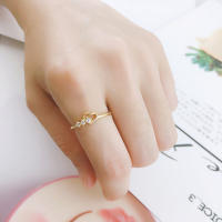 Anillo Elegante Para Mujer Joyería Sencilla Y Llena De Amor En Color Oro Rosa Con CZ Regalo Para Novia De Boda Moda Wholesale R210 - details 1