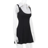 Vestido Elegantemente Casual Candyhot Para Mujer Verano Y2K Sin Mangas Ajustado Cuello Erguido Moda Vestido De Noche De Calle Alta - details 4