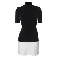 Vestido Bodycon De Verano Para Mujer Con Cuello Alto Y Manga Corta Elegante Mini Vestido De Calle Y2k Polyester Spandex Slim Fit - details 3