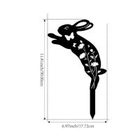 Palos De Jardín De Metal En Siluetas De Conejo Mariposa Y Pájaro Para Decoración Elegante Al Aire Libre Y Estatuas De Animales De Jardín - details 4