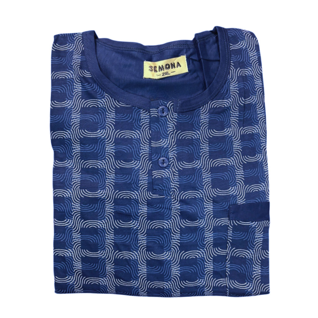 Pijama Hombre - Camiseta Manga Corto de Cuello redondo y botones con Bolsillo Izquierda + Pantalones Corto Liso - 3 Colores - 2 Piezas Ropa de Dormir - Primavera/Verano - 615