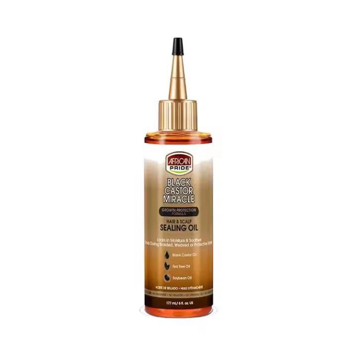 African Pride Black Castor Hair & Scalp Sealing Oil 117ml Aceite Aceite   Tratamiento para cabello rizado - 1
