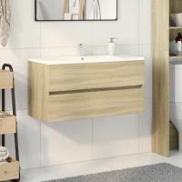 vidaXL Armario lavabo madera contrachapada roble Sonoma 90x38,5x45 cm - details 0