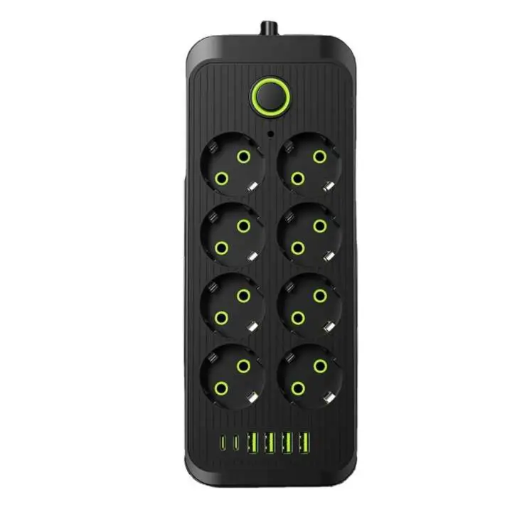 Regleta de 8 Enchufes | 4 USB y 2 Tipo C | Protección Contra Sobrecarga | 2500W | Cable de 2m - 1