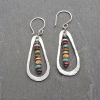 Pendientes Colgantes Bohemios De Agua Para Mujer Coloridos Estilo Clásico Perfectos Para Bodas Y Fiestas Material Aleación De Zinc Y Pedrería Forma Redonda - details 0