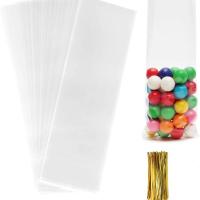 Bolsas De Tratamiento De Celuloza 50/100Pcs 8x28cm Transparentes Con Cordones Para Empaquetar Dulces Galletas Favors De Fiesta - details 3