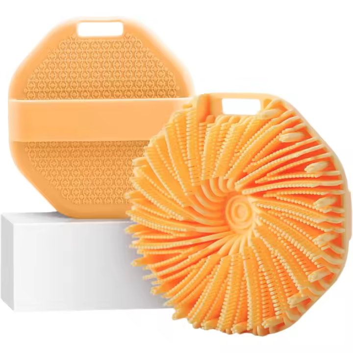 Depurador corporal de silicona, exfoliantes corporales exfoliantes para uso en la ducha, cepillo corporal de silicona para ducharse y mangos antideslizantes, para todo tipo de piel (gris) - 1