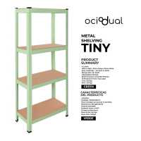 Ociodual Estanteria Metalica Tiny Verde, Estante Ideal para Hogar, Estanterias Trastero, Muebles, Oficina, Estanterias Almacenaje Divisible, Sin Tornillos, 240kg, 4 Baldas MDF, 150x60x30cm - details 8