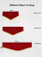 Valance De Cortina De Tela Italiana En Forma De V Con Bolas Moderno Y De Color Puro Para Decoración De Sala De Estar Ventanas Y Puertas - details 0