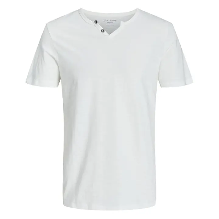 Jack&Jones - Camiseta para Hombre - Blanco - Cuello Dividido - 1