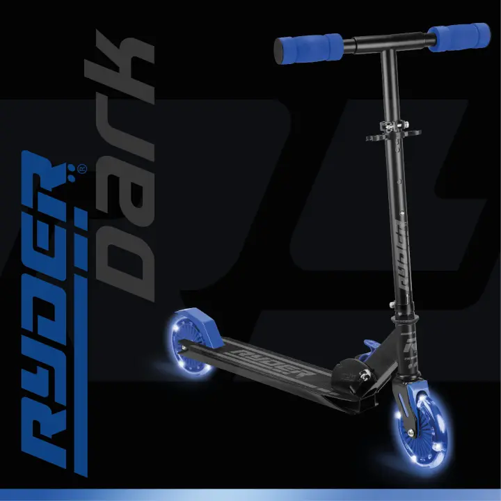 Patinete 2 Ruedas Con luz en las ruedas  Ryder Dark Led Light Azul (3441). Scooter de diseño, ligero y resistente. . Calidad a buen precio. A partir de 3 años. De acuerdo a  la normativa CE. - 1