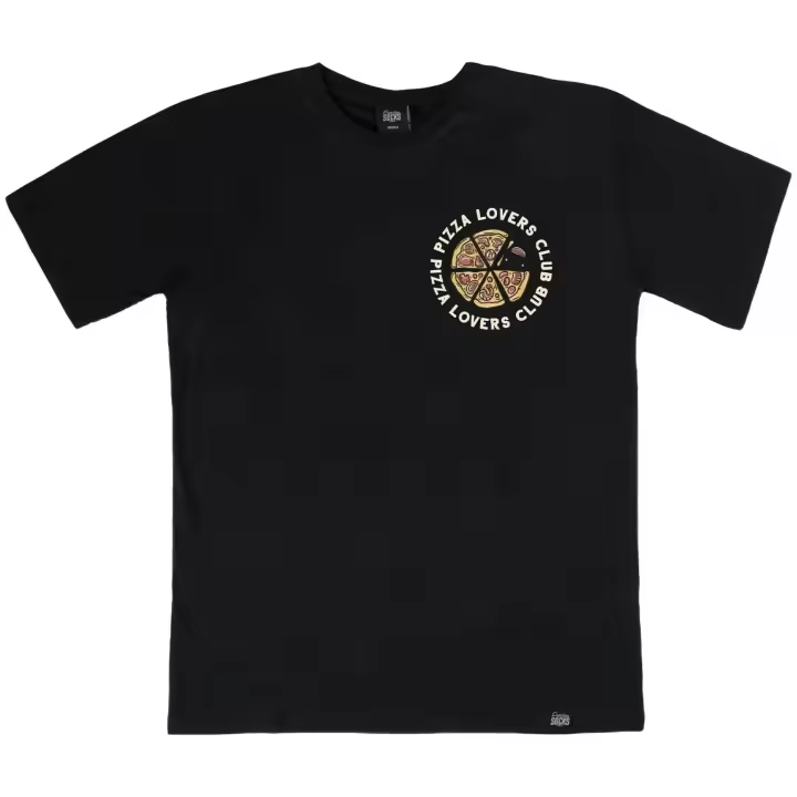 Camiseta de Manga Corta American Socks Love Pizza Or Die para hombre en color negro - 1