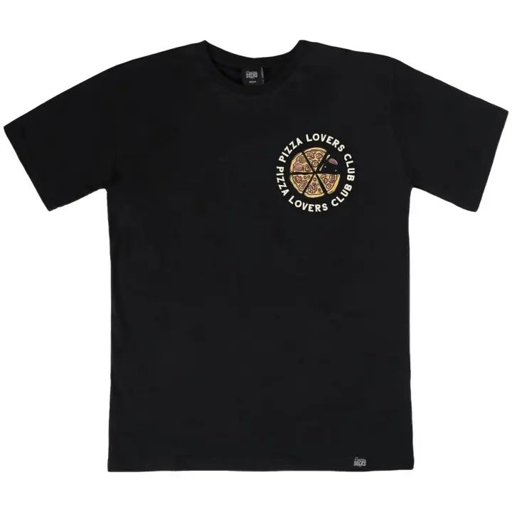 Camiseta de Manga Corta American Socks Love Pizza Or Die para hombre en color negro - 1