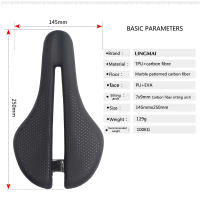 Sillín De Bicicleta LINGMAI Ultraligero De Fibra De Carbono Asiento De Montar Para MTB/Road Almohadilla De Cocincha Para Ciclismo Unisex - details 0
