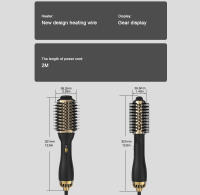 LISAPRO Peine Secador De Pelo Elegante Negro Oro Con Voluminizador Cepillo Para Secar Y Aplanar El Cabello Universal 2.0 Para Adultos - details 13