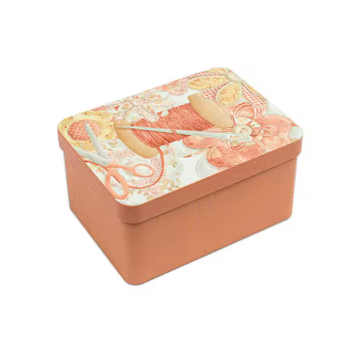 DIMPEX - 74081 Lata para costura de metal con diseño retro con unas medidas de 12,5x9x6,5cm - 1