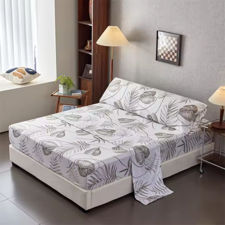 STARLEY-Juego de Sábanas 3 Piezas Primavera , 100% Poliéster Incluye Sabana Bajera/ Sabana Encimera/ Funda de Almohada ,C​AMA 90 ALMOHADA 45X110CM X1 ,C​AMA 105 ALMOHADA 45X115CM X1,C​AMA 135 ALMOHADA 45X145CM X1,C​AMA 150 ALMOHADA 45X165CM X1 - 1
