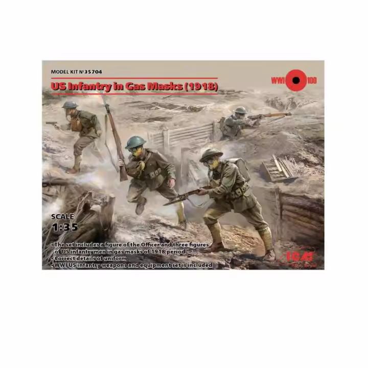 Infantería USA con mascara de gas (1918) ICM-35704 - 1