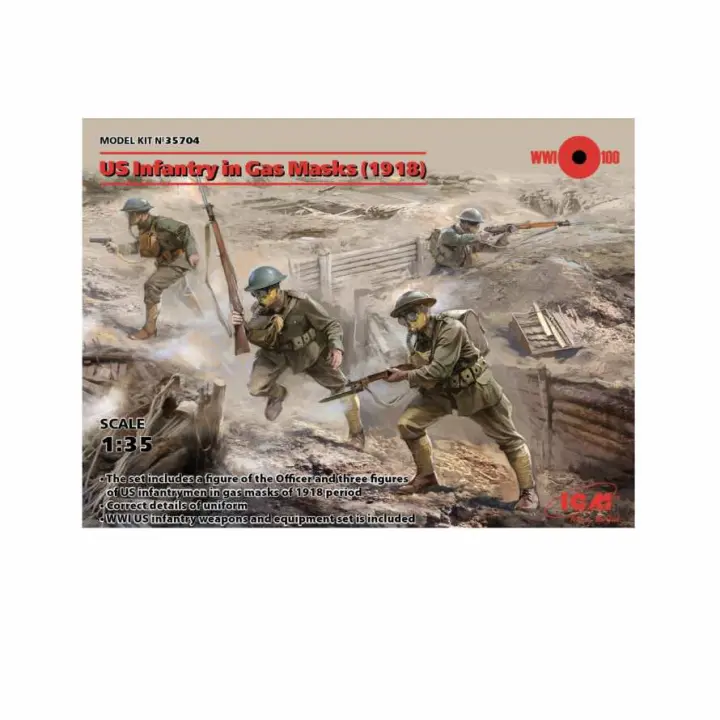 Infantería USA con mascara de gas (1918) ICM-35704 - 1