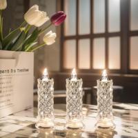 Vela De Cristal LED Sin Llama Luz Transparente De Poder Batería Lámpara Nocturna Para Decoración De Bodas Fiestas Cumpleaños Navidad Halloween - details 2