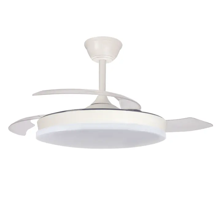 Akunadecor - Ventilador de techo motor DC modelo ARPON blanco de 6 velocidades, (3 tamaños a elegir, S, L, y XL) Control remoto con temporizador, tecnología led regulable en color e intensidad, Memoria motor inverter verano/invierno ultra silencioso. - 1