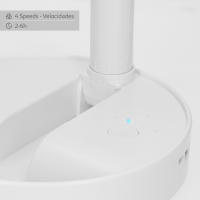 Aktive - Ventilador inalámbrico, color blanco, plegado compacto, 19,7x19,7x97,5 cm, 4 modos aire, 2-6 horas de autonomía, tubo telescópico de 36-83 cm, incluye cargador USB, recargable en 4,5 h, posición de bloqueo, ventilador con batería - details 4