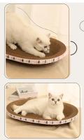 Juguete De Afilado Para Gatos Corrugado Y Redondo/Ovalado Rascador De Madera De Pino Resistente Al Desgaste Accesorio De Sillín Para Gatos - details 1
