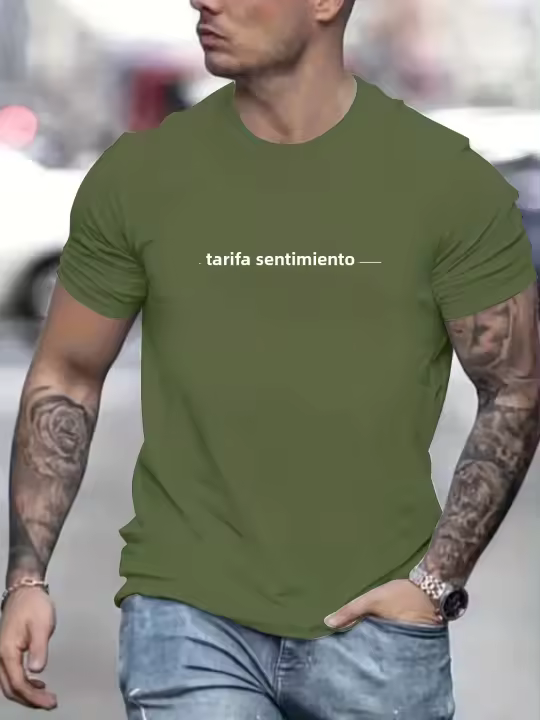 Camiseta De Verano Para Hombre Talla Grande Algodón 100% Estampado De Libre Diversión Cuello Redondo Manga Corta Casual - 1