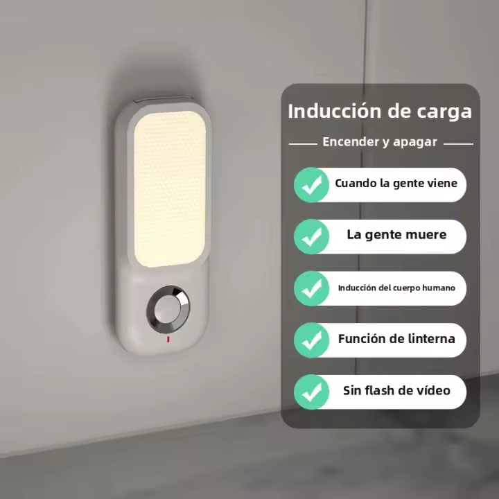 Luz Nocturna LED De Inducción Inteligente Con Carga Inalámbrica Iluminación De Pasillo Y Dormitorio Con Flashlight - 1