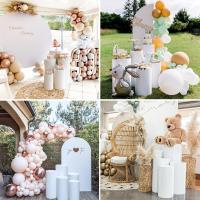 5pcs Soportes De Cilindro Para Decoración De Cumpleaños Y Bodas Cubiertas De Spandex Metálicos Elásticos Sin Estantes - details 5