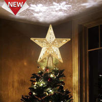 Decoración De Árbol De Navidad 3D Estrella Plateada Con LED Giratorio Proyector De Escarcha Luces Colgantes Para Fiesta Navideña - details 14