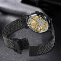 Reloj Mecánico De Pulsera Masculino Winner Acero Inoxidable Transparente Esqueleto Hollow Clásico Delgado Marca De Lujo Top - details 4