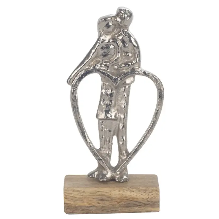 ORIGEN Home Decor - Figura pareja corazon  Figuras | Varios Plateado - 22x5x10 cm 29493 - 1