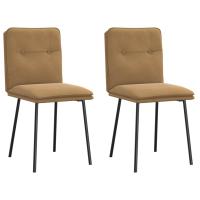 vidaXL Sillas de comedor 2 unidades terciopelo en color Negro/Marrón/Gris oscuro y más | cómodas modernas ergonómicas para comedor cocina salón hogar - details 1