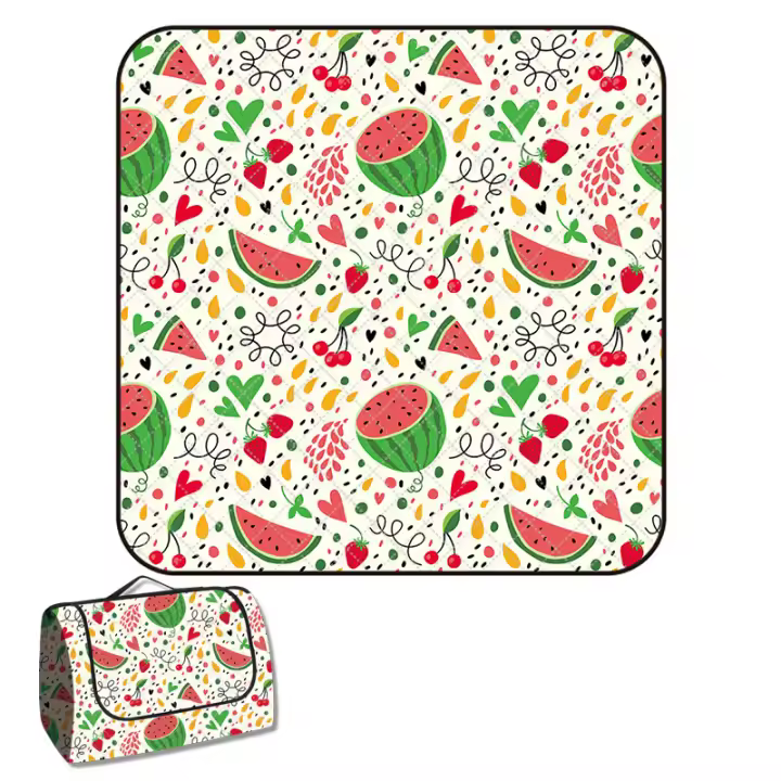 Manta de picnic impermeable, algodón grueso, ideal para frutas, equipos, dibujos animados - 1