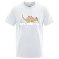 Camiseta Hombre Divertida Con Gato Vomitando Ew People Moda Casual Algodón Talla Grande Estilo Hip Hop Camiseta Suelta Para Todas Las Estaciones - details 1