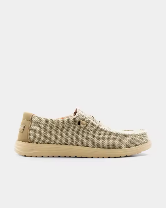 ZAPATOS WALLABI DE HOMBRE LONA CORDONES BEIGE - 1
