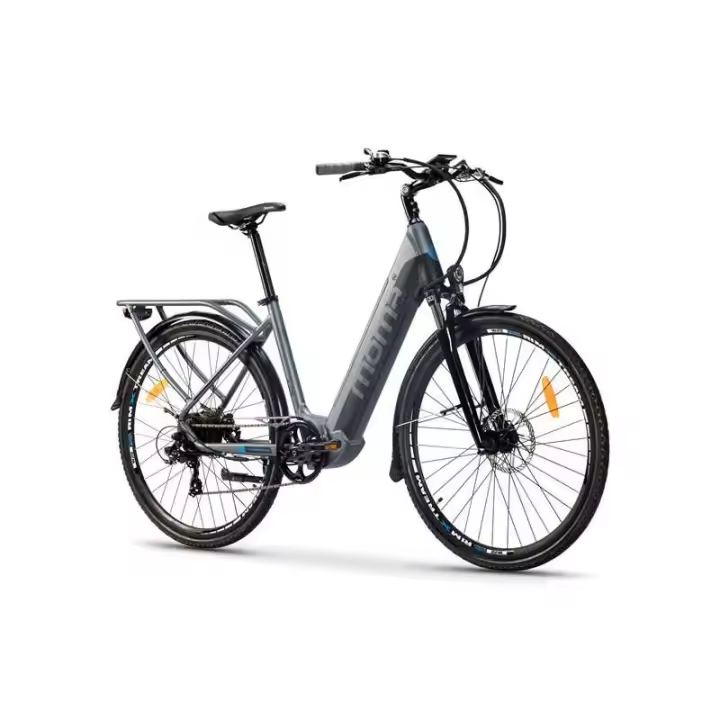 Moma Bikes Bicicleta Electrica, Urbana EBIKE-28"PRO, Aluminio. SHIMANO 7v & Doble Frenos Disco Hidráulicos Bateria Integrada Ion Litio 48V 13Ah - 1