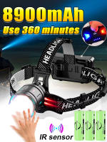 Linterna Frontal LED Potente 9000mAh Con Sensor IR 10000LM Recargable Por USB Luz De Pesca Al Aire Libre Para Camping Montañismo Y Senderismo - details 1