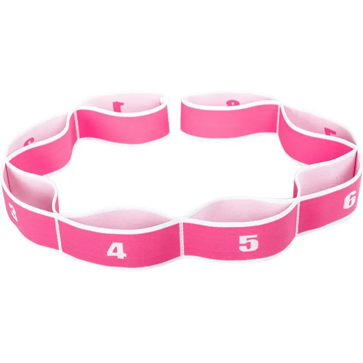 Bandas elásticas de resistencia latina de 8 bucles para bailarines, bandas elásticas digitales para niños, entrenamiento de fitness, pilates, yoga, baile, color rosa - 1