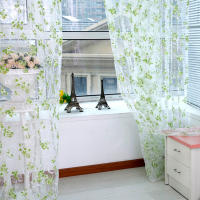 Cortinas Transparentes De Voile Con Estampado De Flores Para Cocina Sala De Estar Dormitorio Tratamiento De Ventana Decoración Del Hogar Translúcidas Y Ligeras Para Ambiente Moderno - details 9